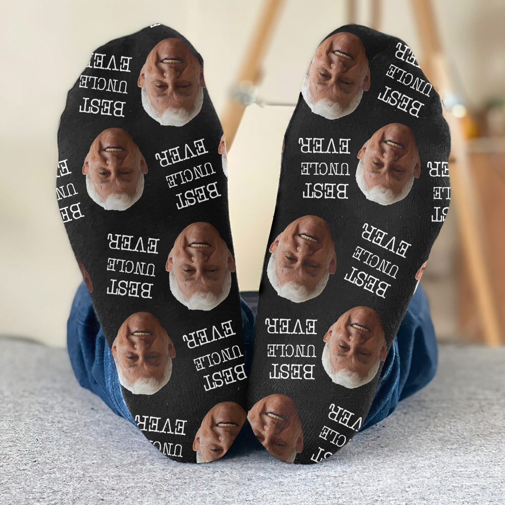 Chaussettes personnalisées pour oncle - Face personnalisée