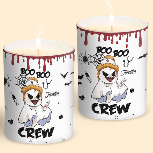 Boo Boo Crew - Personalized Nurse Candle With Wooden Lid