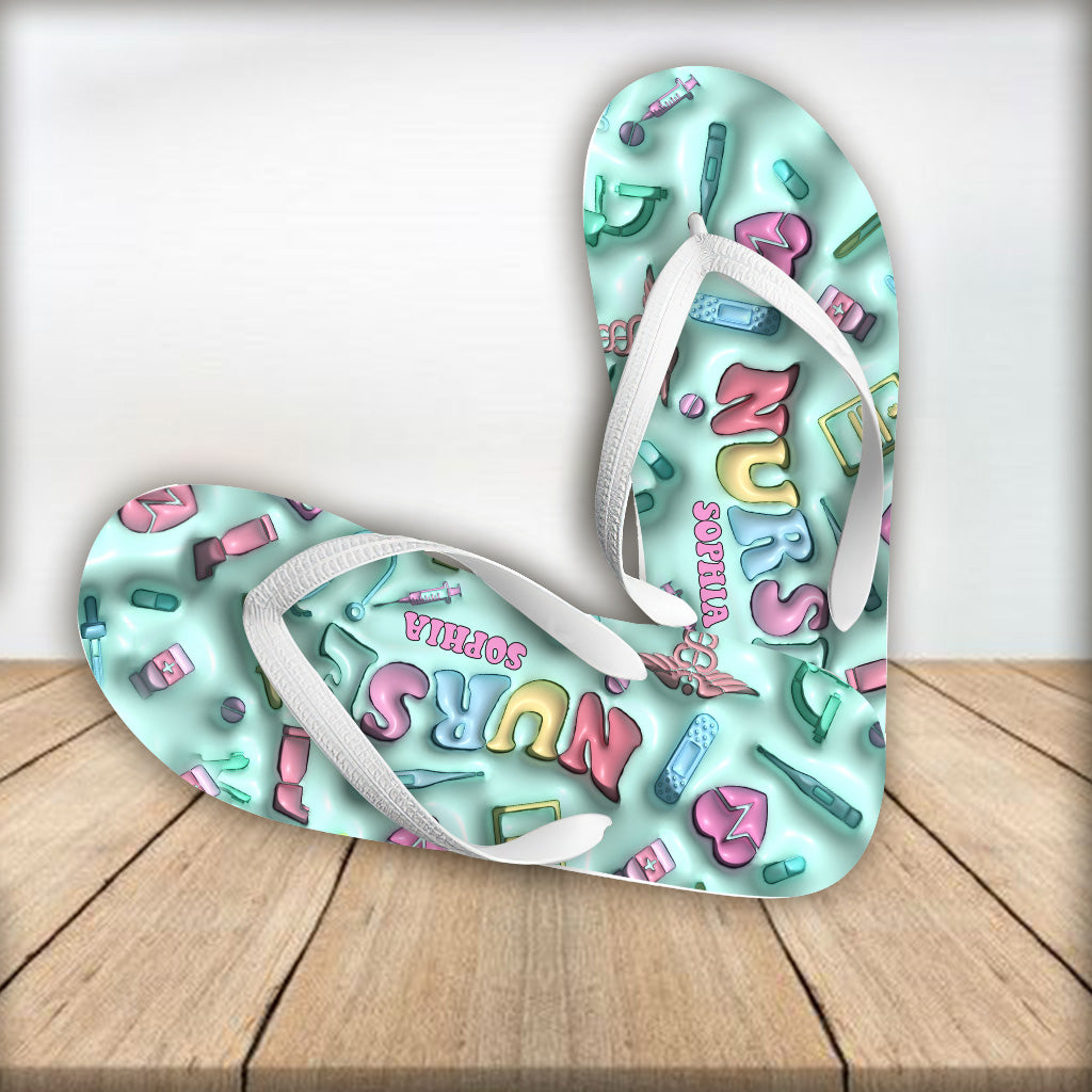 Vie d'infirmière - Tongs personnalisées pour infirmières