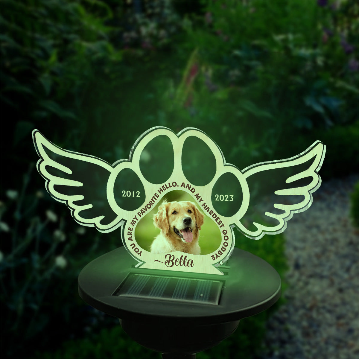 Les meilleurs amis ne sont jamais oubliés - Lampe solaire personnalisée pour jardin pour chien