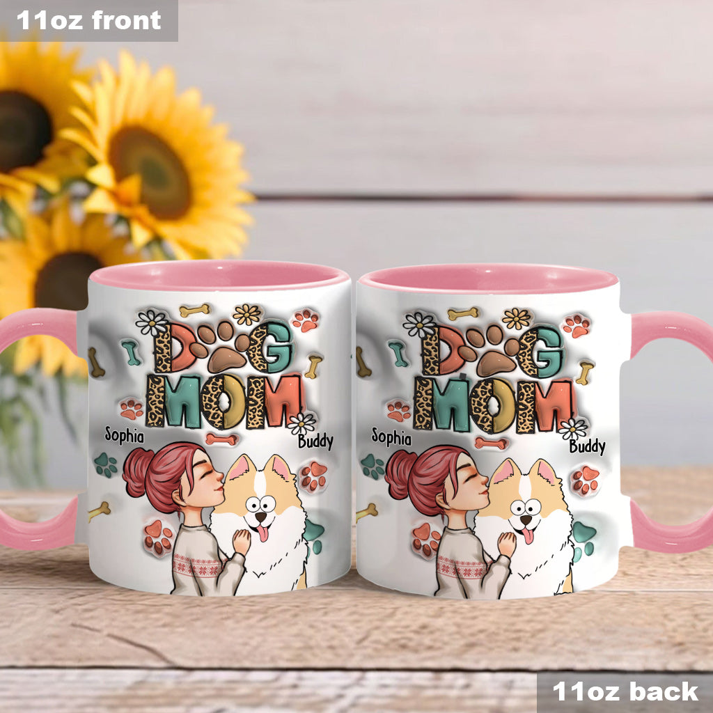 Mug gonflable personnalisé « Maman de chien, maman de chat » - Cadeau idéal pour les amoureux des chiens et des chats