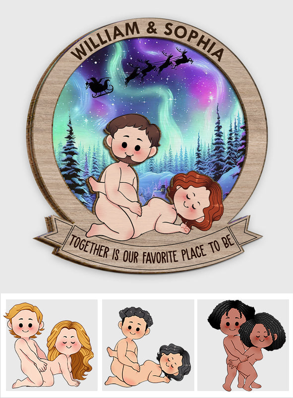 Together Is My Favorite To Be - gift for husband, wife, girlfriend, boyfriend - Personalized 2 Layered Wood Sign / Wood Plaque