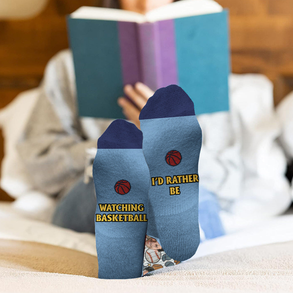 Je préférerais regarder du basket - Chaussettes de basket personnalisées