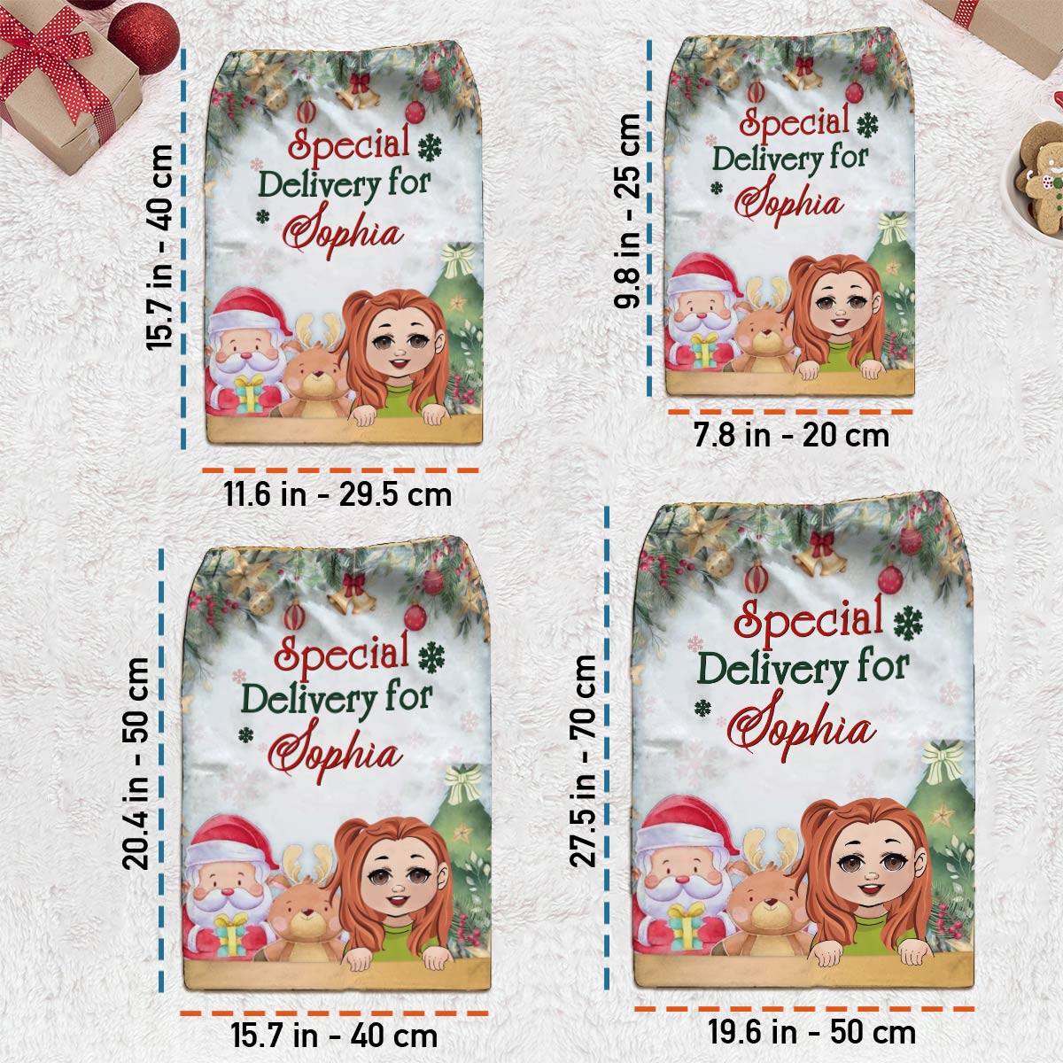 Livraison spéciale - Sac fourre-tout familial personnalisé à cordon