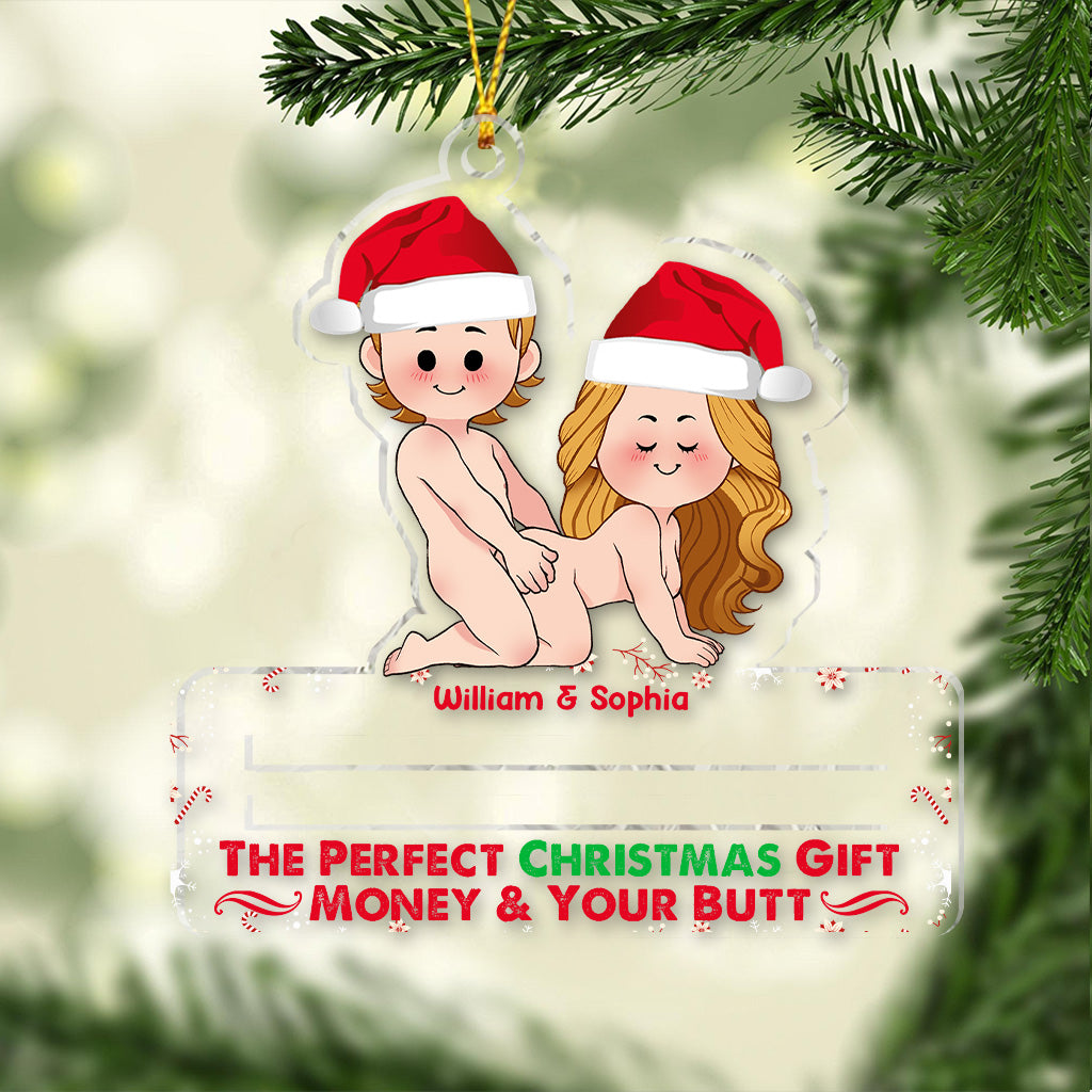 Le cadeau de Noël idéal - Ornement transparent personnalisé pour couple