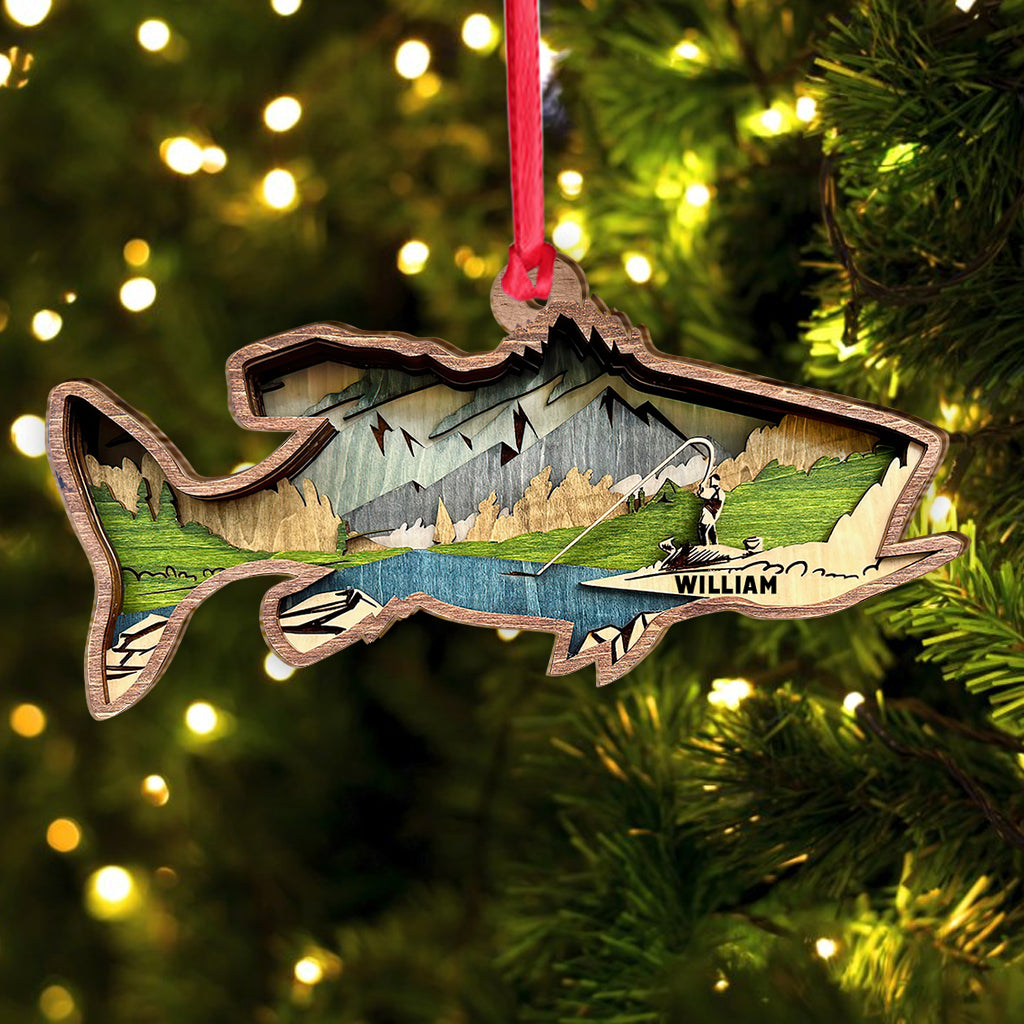 Pêche au bar - Ornement de pêche personnalisé