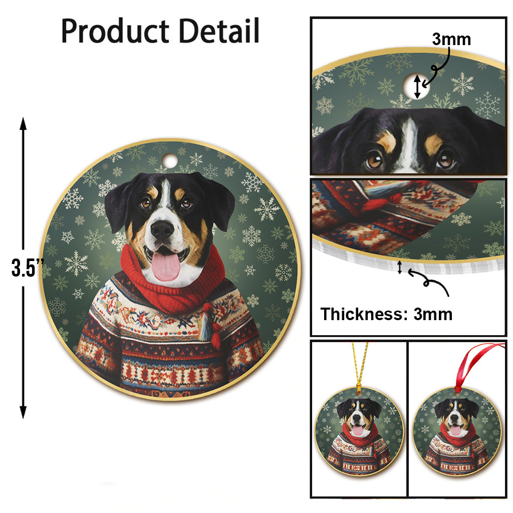 Portrait de Noël personnalisé de votre animal de compagnie - Cadeau pour les amoureux des chiens et des chats - Ornement personnalisé