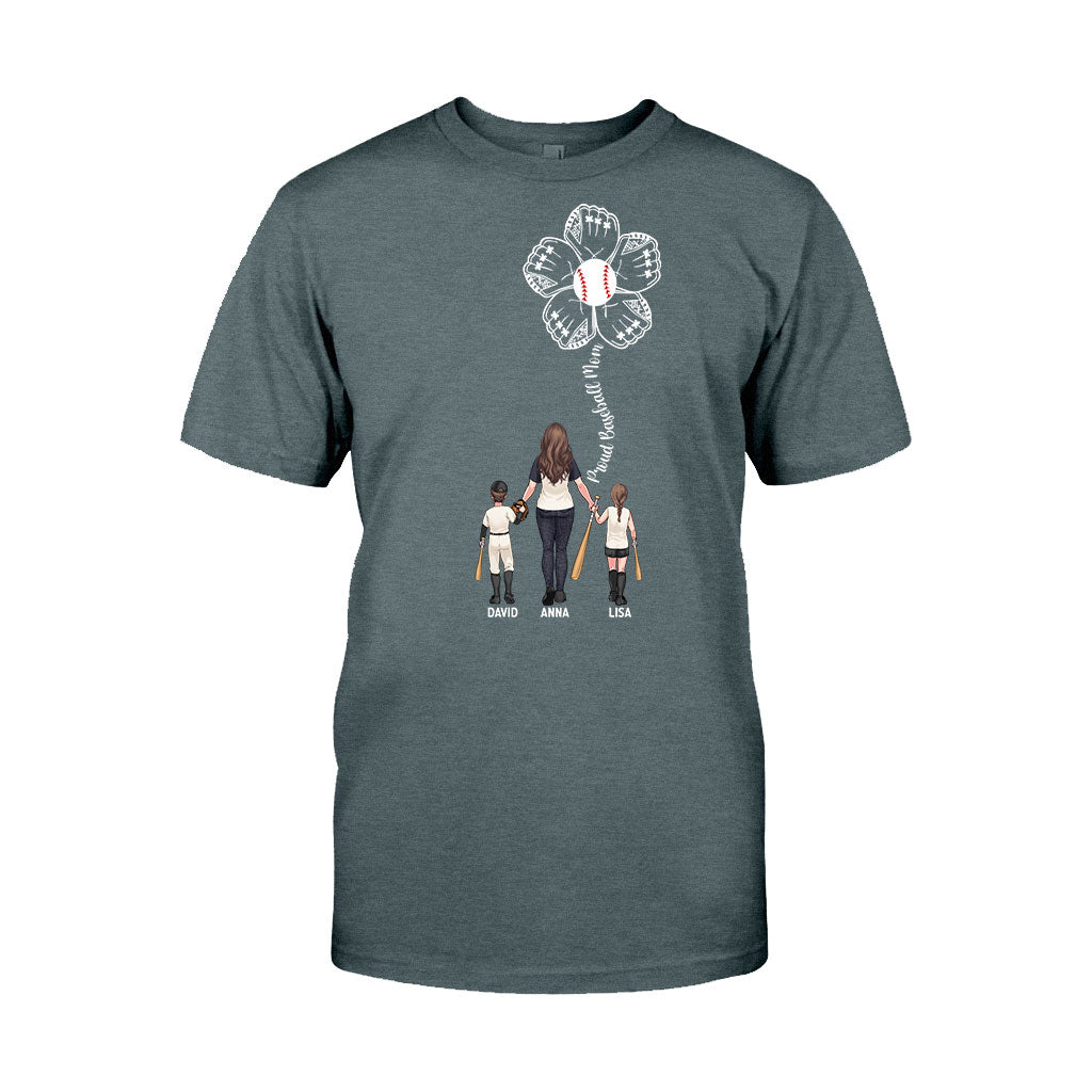 Maman fière de joueur de baseball - T-shirt et sweat à capuche personnalisés sur le thème du baseball