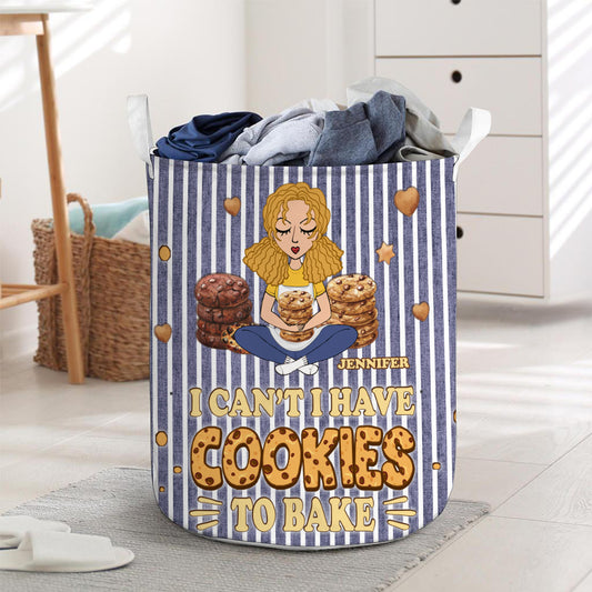 Je ne peux pas, j'ai des biscuits à faire cuire ! - Panier de rangement personnalisé pour la pâtisserie