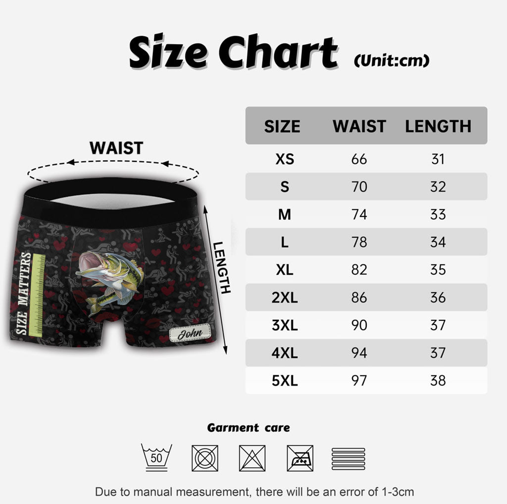 La taille compte - Boxers de pêche personnalisés pour hommes