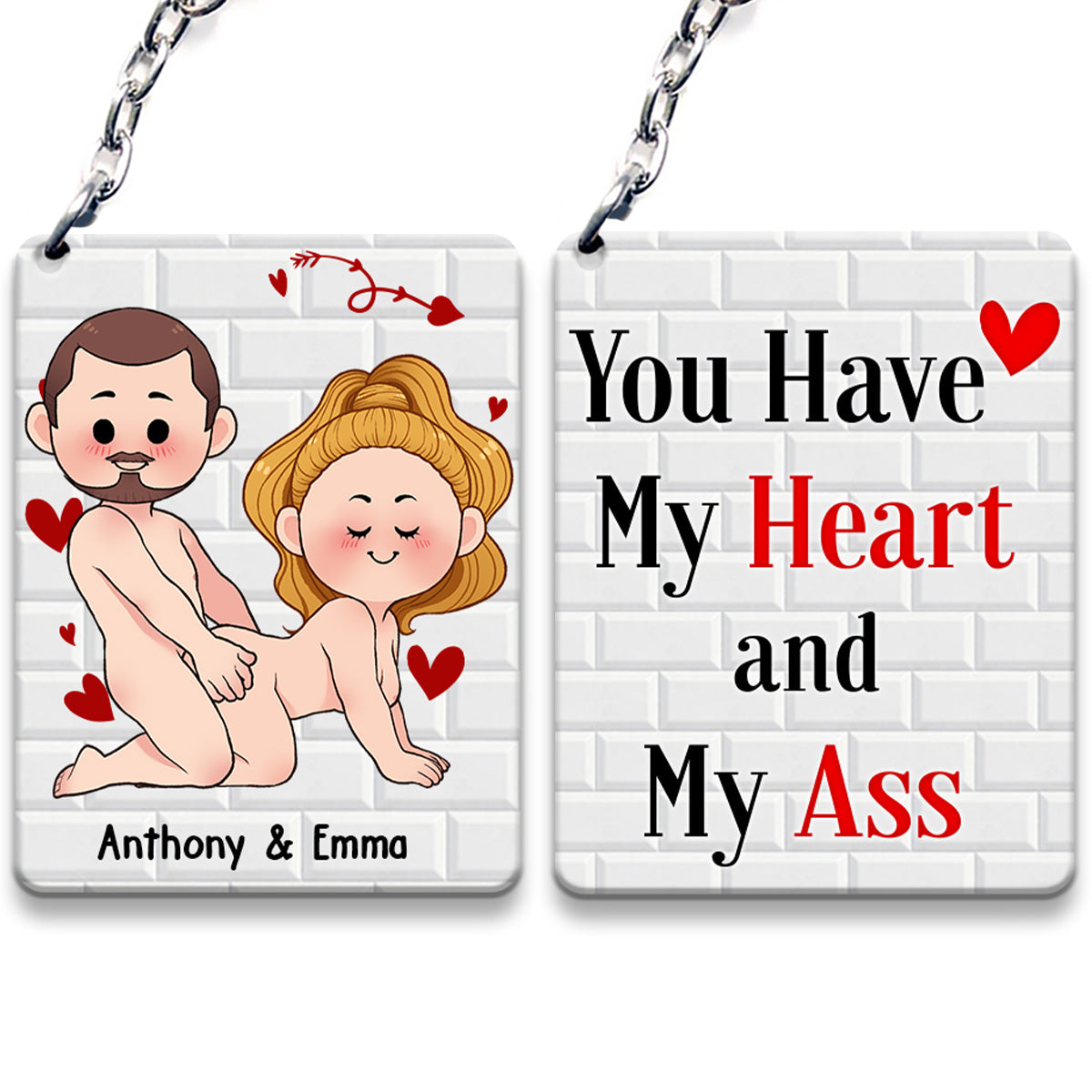 I Just Want You To Be Happy - Couple gift for husband, wife, boyfriend, girlfriend - Personalized Keychain
