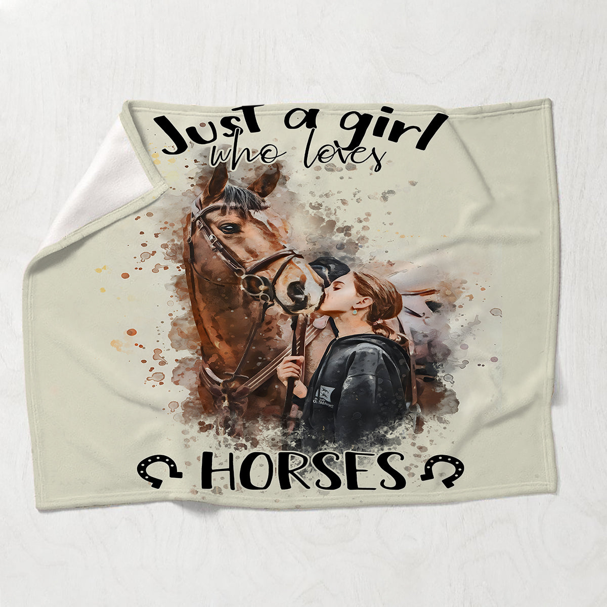 Juste une fille qui aime les chevaux - Couverture à cheval personnalisée
