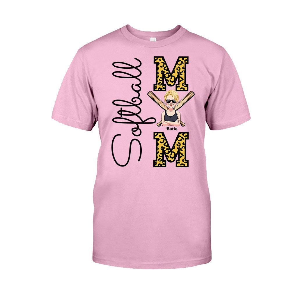 Maman de joueuse de softball - T-shirt et sweat à capuche personnalisés pour joueuses de softball