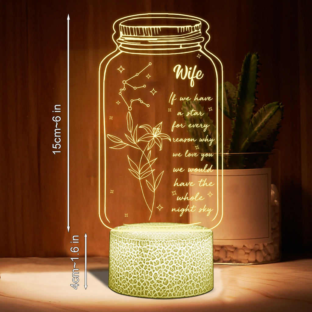 Si j'avais une étoile : Fleur de naissance et signe du zodiaque - Cadeau pour maman, grand-mère, fille, épouse, petite amie, papa, grand-père, petit ami, mari - Plaque lumineuse personnalisée
