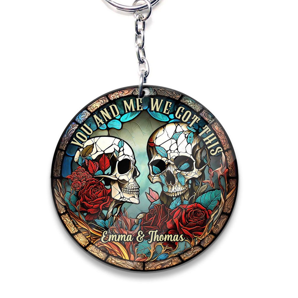 Skull Couple - Personalized Skull Keychain