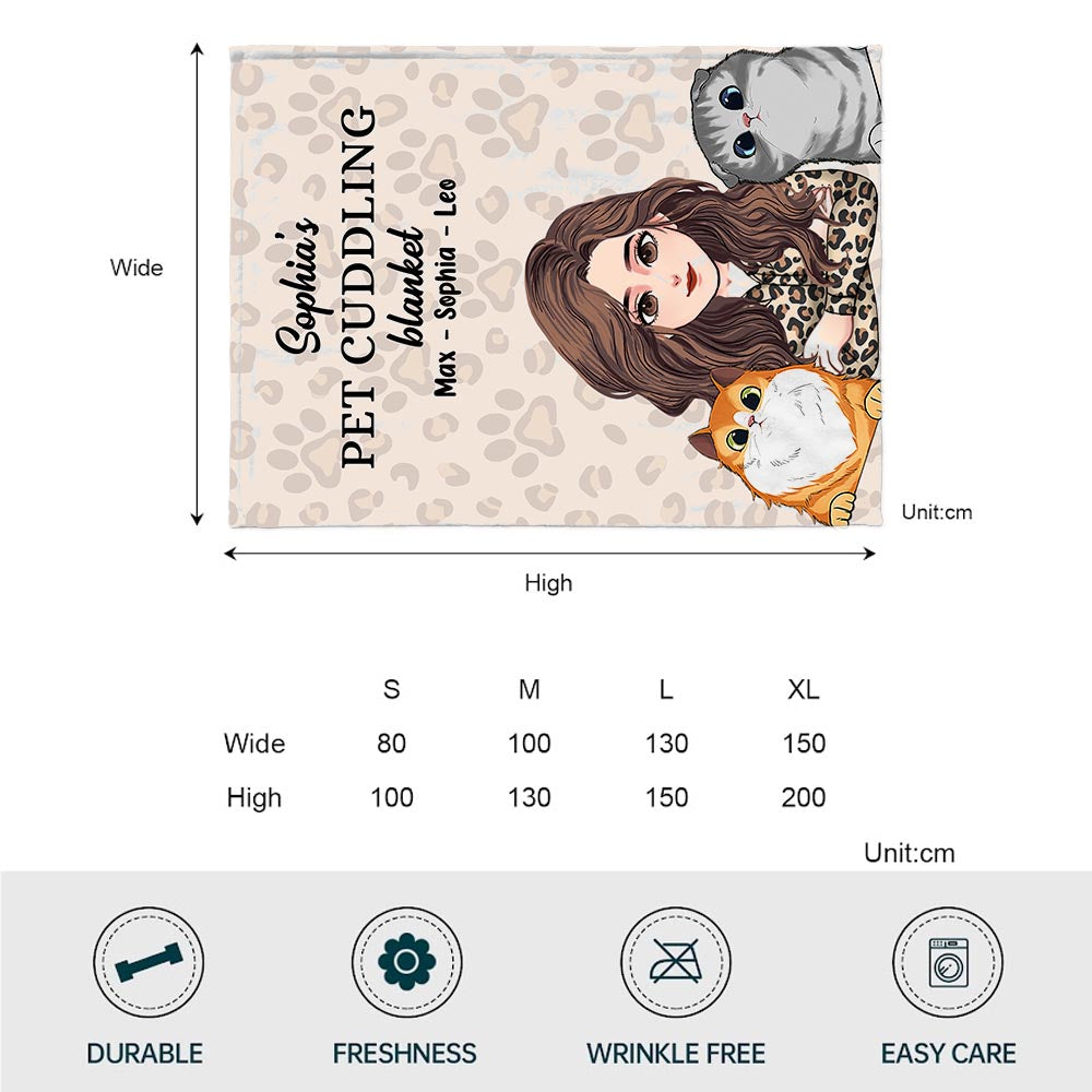 Pet Cuddling blanket - Cat gift for cat lover - Personalized Blanket