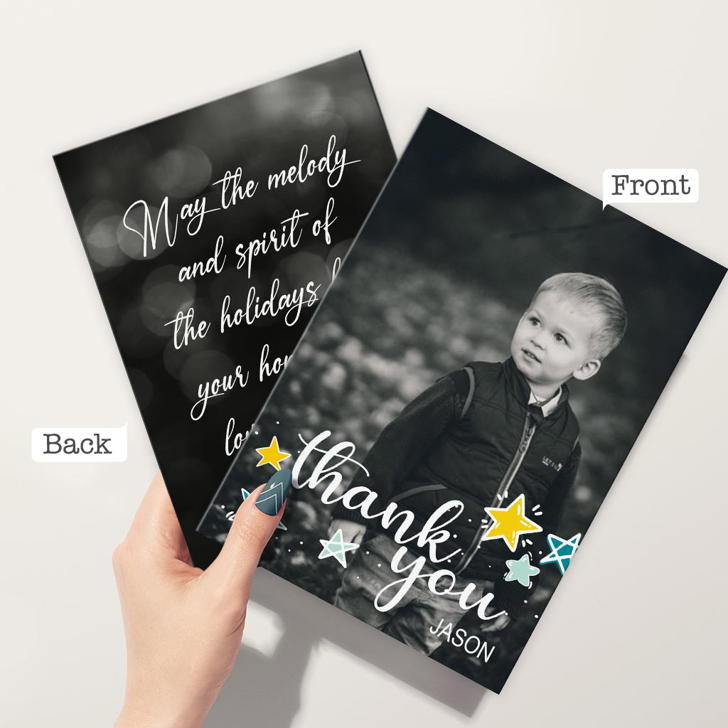 Merci / Je t'aime - Carte de vœux personnalisée