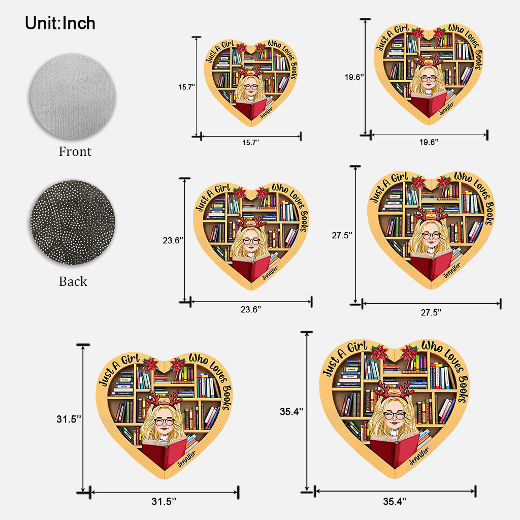Paillasson personnalisé en forme de livre « Juste une fille qui aime les livres »