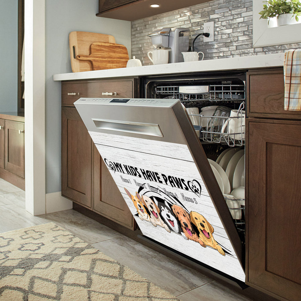 Mes enfants ont des pattes - Housse de lave-vaisselle personnalisée pour chien