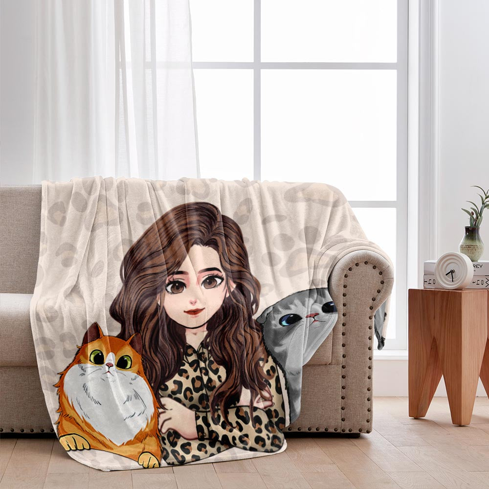 Pet Cuddling blanket - Cat gift for cat lover - Personalized Blanket