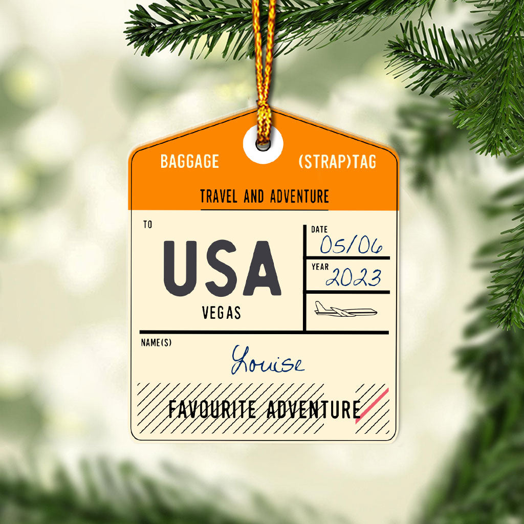 Favorite Adventure - Personalized Travelling Ornament
