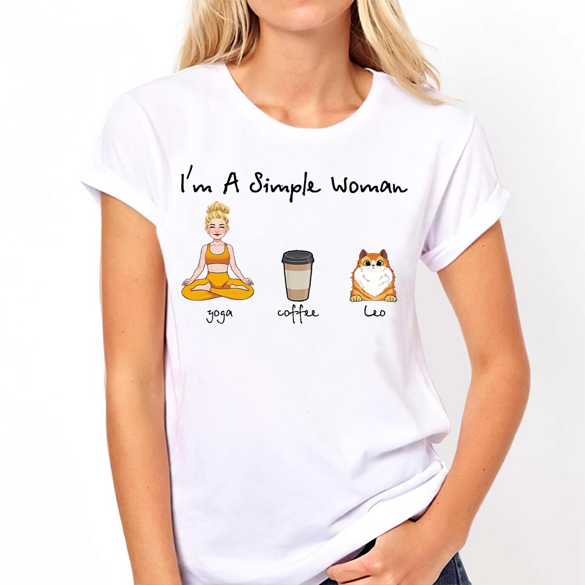 Je suis une femme simple - T-shirt et sweat à capuche de yoga personnalisés