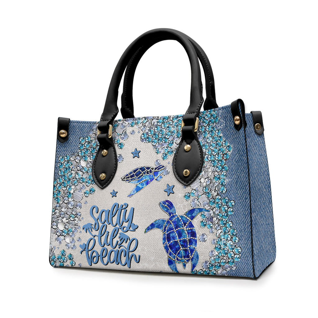 Sac à main en cuir de tortue personnalisé Turtle Bling -