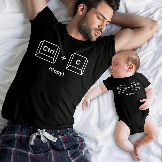 Copy Paster - T-shirt personnalisé pour papa et body pour bébé