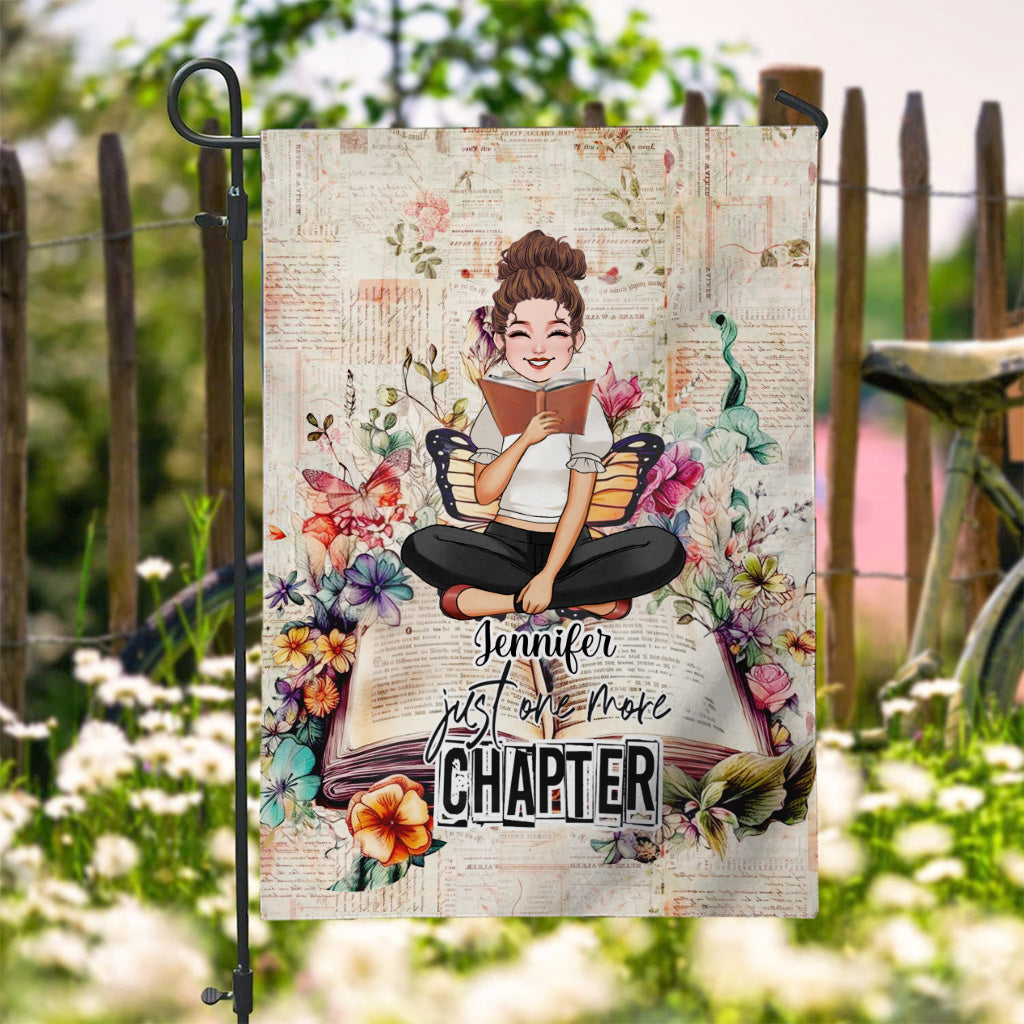 Juste un chapitre de plus - Drapeau de jardin personnalisé pour livres