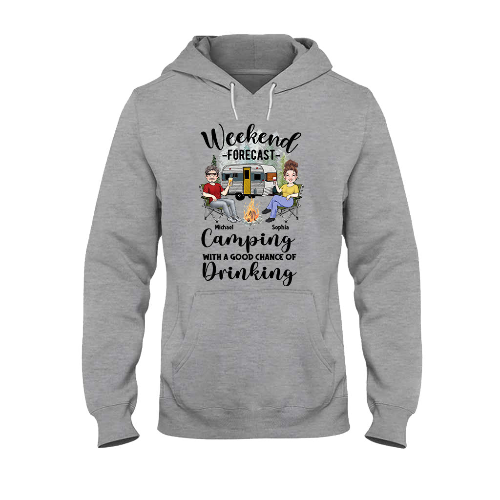 Prévisions du week-end - T-shirt et sweat à capuche de camping personnalisés