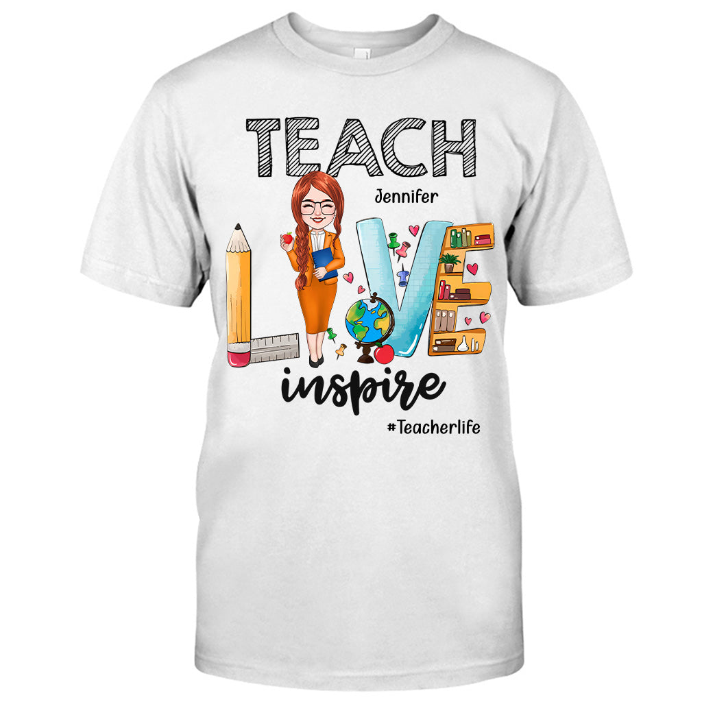 Teach Love Inspire - Personalized Teacher T-shirt & Hoodie