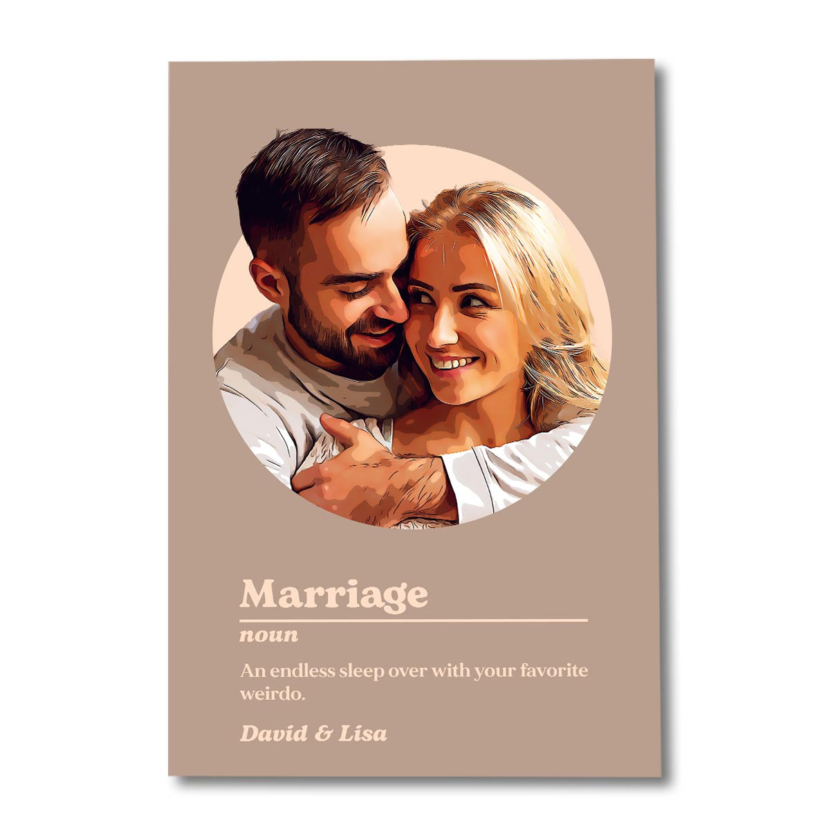 Définition du portrait de mariage - Toile et affiche personnalisées pour mari et femme