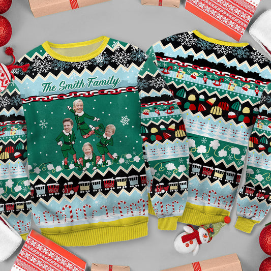Notre famille - Pull moche personnalisé pour toute la famille