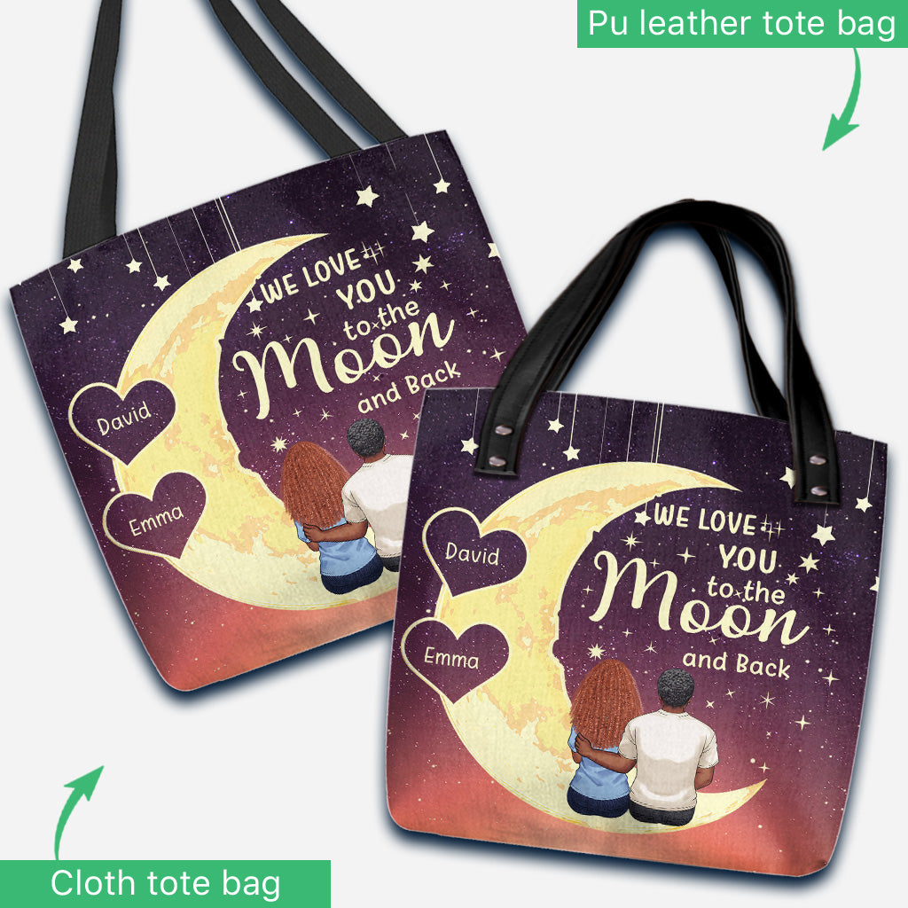Aller et revenir de la Lune - Cadeau pour grand-mère, maman, fille, petite-fille - Sac fourre-tout personnalisé