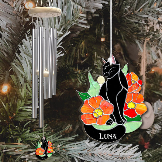 Carillon éolien Chat Noir Personnalisé