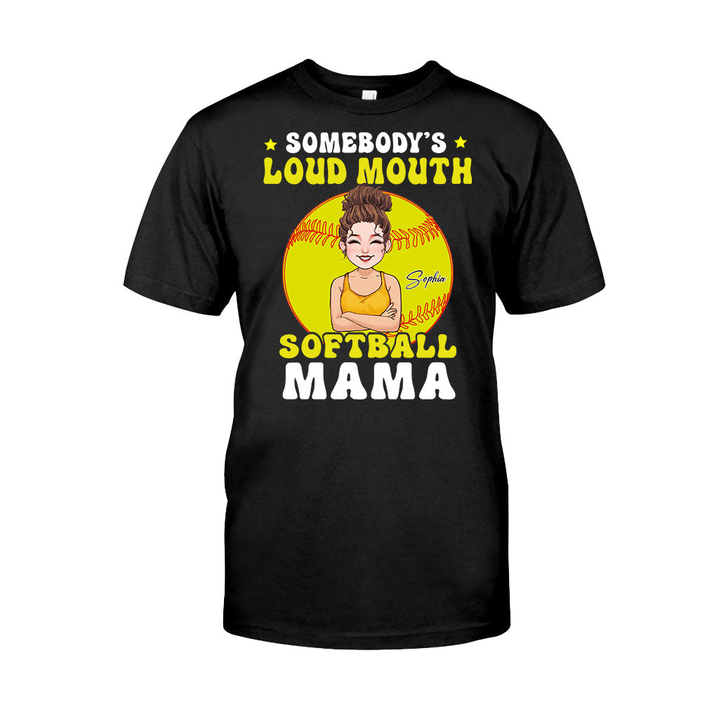 Maman de softball à la langue bien pendue - T-shirt et sweat à capuche de softball personnalisés