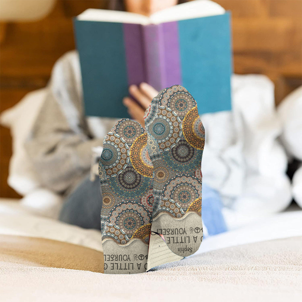 Je suis avant tout paix, amour et lumière - Chaussettes de yoga personnalisées