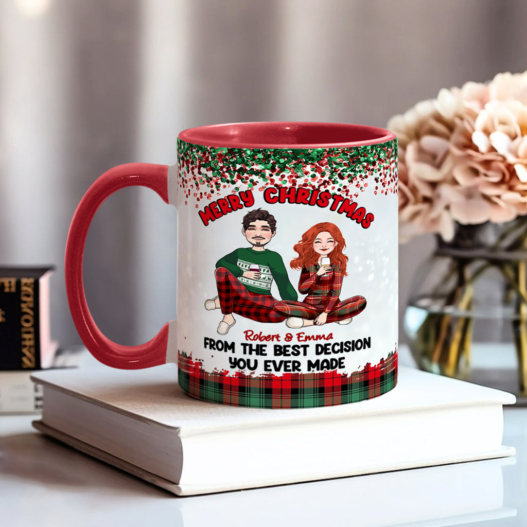 Joyeux Noël de la part de la meilleure décision que vous ayez jamais prise - Mug personnalisé pour couple