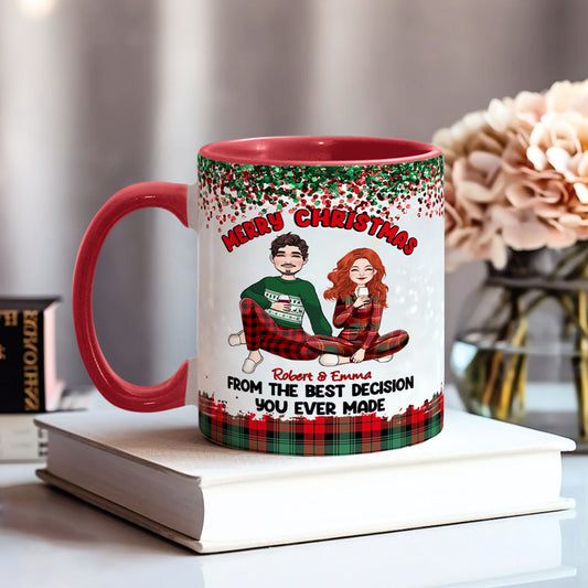 Joyeux Noël de la part de la meilleure décision que vous ayez jamais prise - Mug personnalisé pour couple