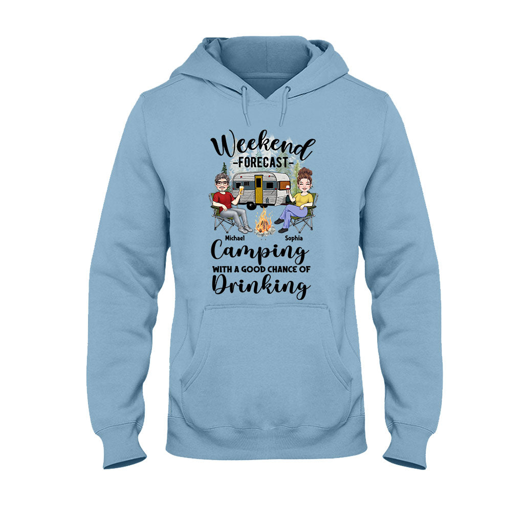 Prévisions du week-end - T-shirt et sweat à capuche de camping personnalisés