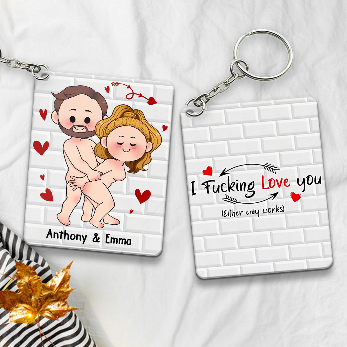 Je veux juste que tu sois heureux - Cadeau pour couple (mari, femme, petit ami, petite amie) - Porte-clés personnalisé