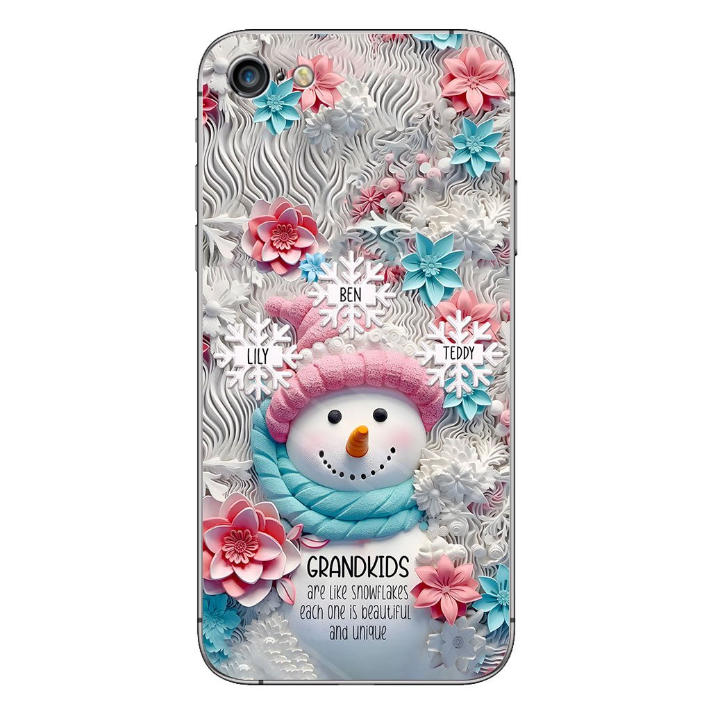 Les petits-enfants sont comme des flocons de neige - Cadeau pour grand-mère - Coque de téléphone personnalisée