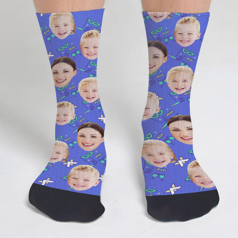 Chaussettes personnalisées pour belle-mère - Motif de fête personnalisé