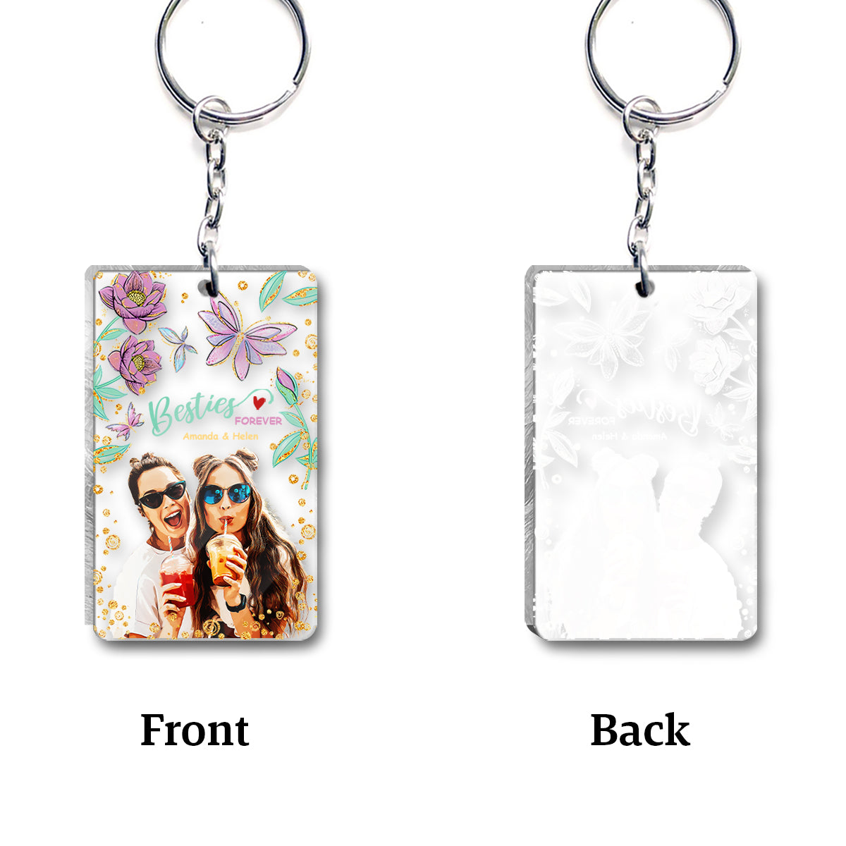 Besties Forever - Personalized Bestie Keychain