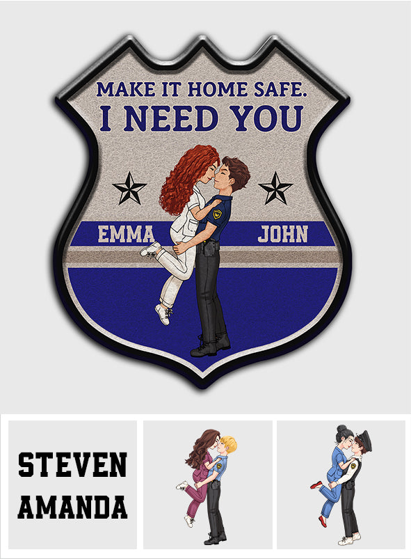 Make It Home Safe - Personalized Couple Shaped Doormat