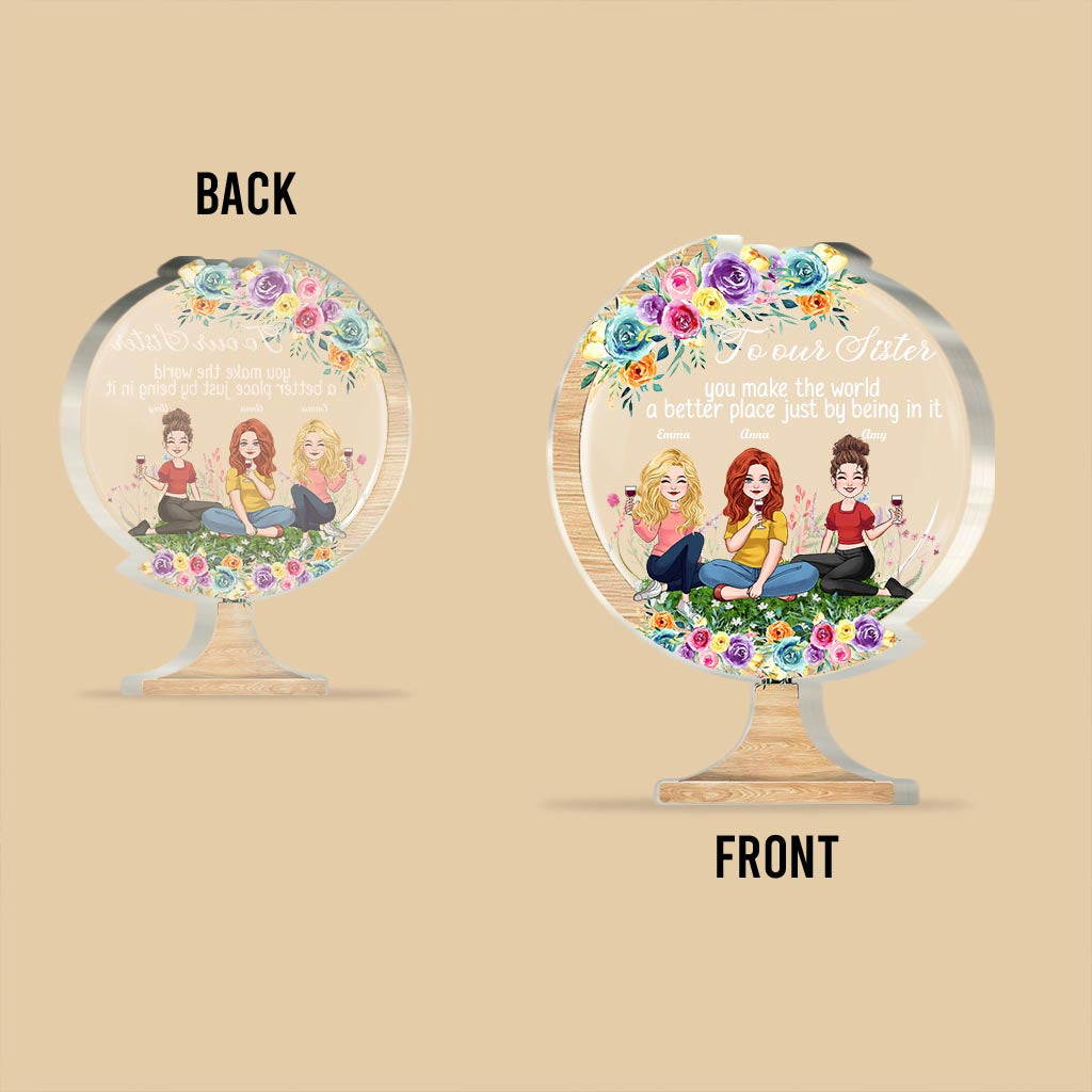 Tu rends le monde meilleur - Cadeau pour maman, grand-mère, fille, fils, petite-fille, petit-fils, papa, grand-père, tante, sœur, ami(e) - Plaque acrylique personnalisée.