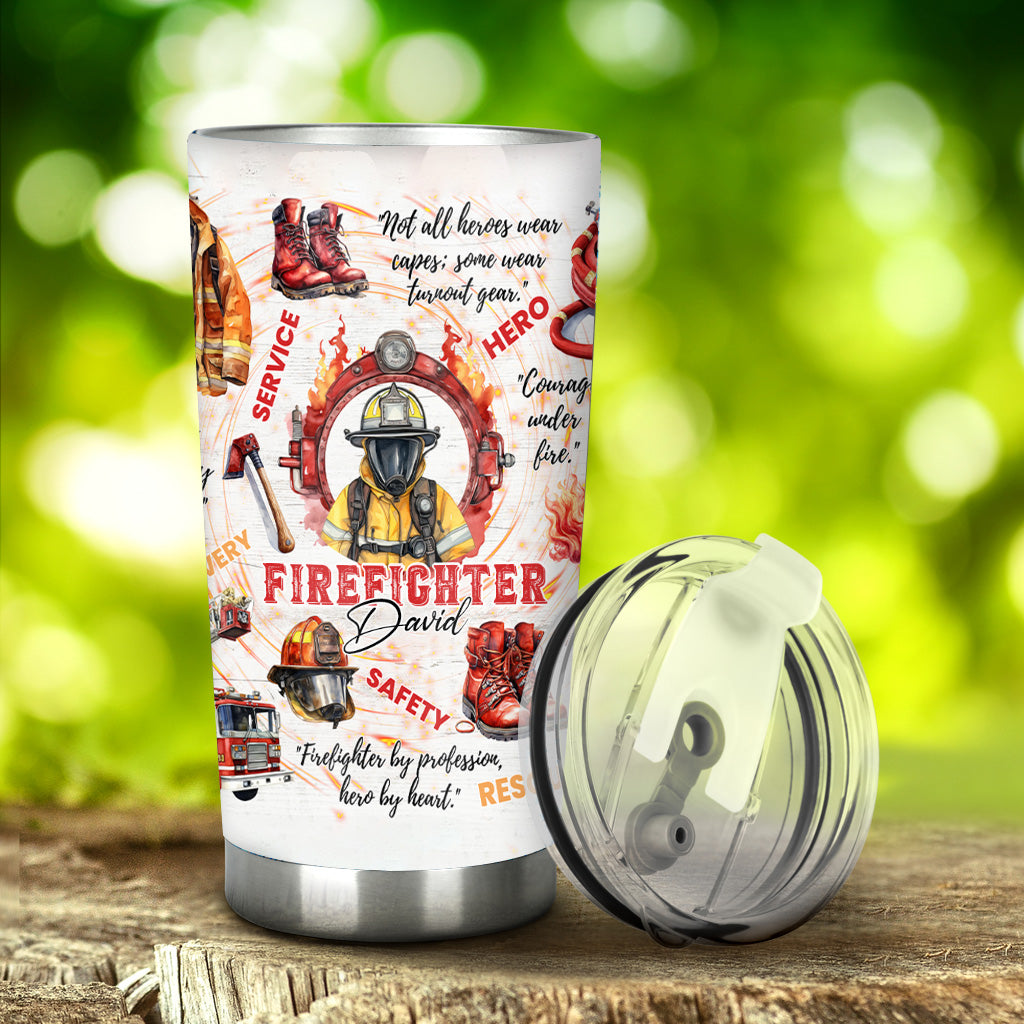 Courage face au feu - Gobelet personnalisé pour pompiers