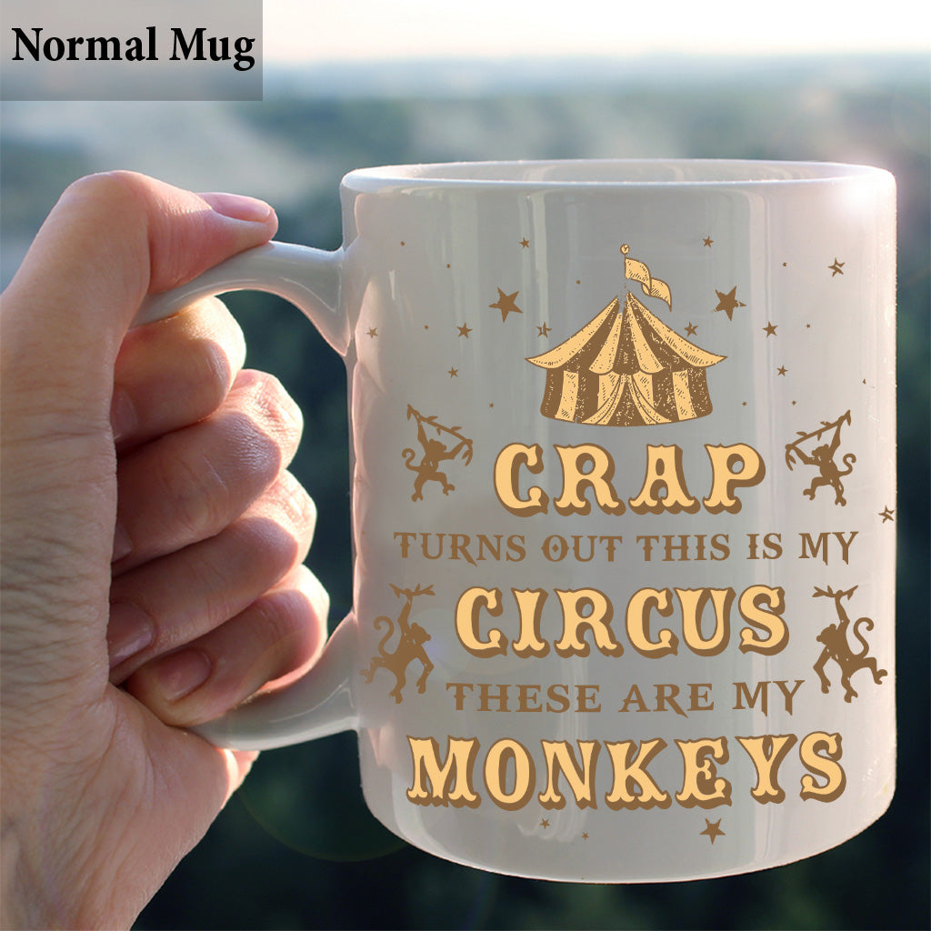 Ceci est mon cirque, voici mes singes - Mug personnalisé pour maman
