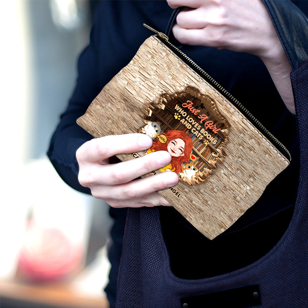 Pochette à livres personnalisée « J’aime les livres et les chats »