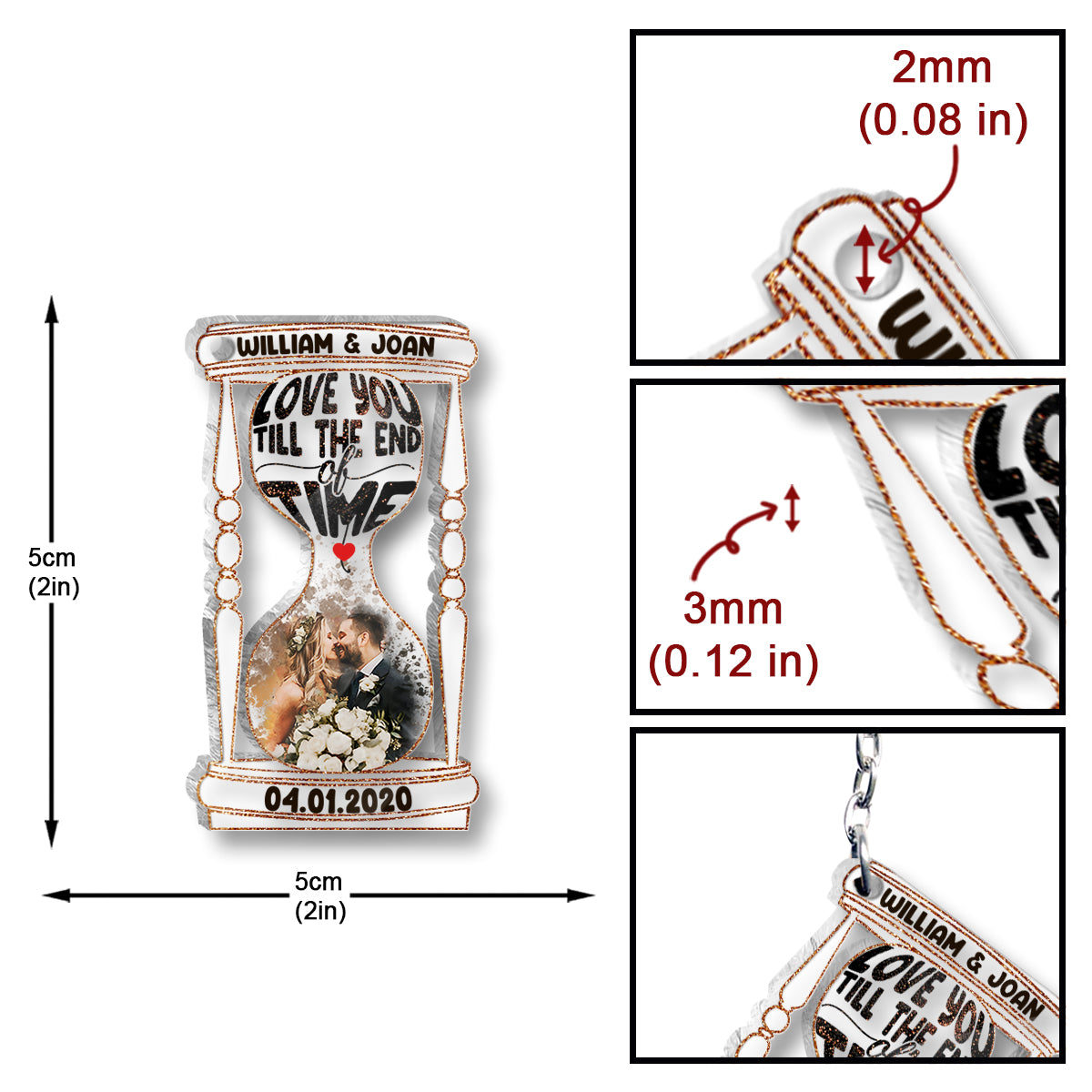 Porte-clés personnalisé pour couple « Jusqu'à la fin des temps »